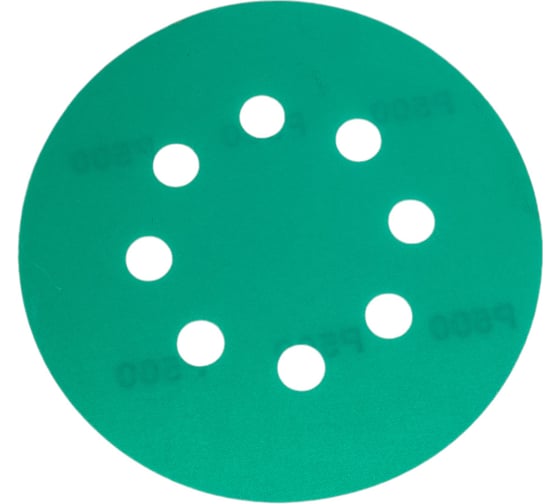 Изображение товара Диск шлифовальный Green Film на плёночной основе 8 отверстий, 125 мм, Р500, 5 шт Abraforce 181299