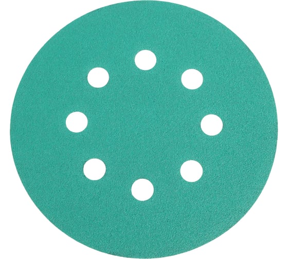 Изображение товара Диск шлифовальный Green Film на пленочной основе 8 отверстий, 125 мм, Р120, 5 шт Abraforce 181293
