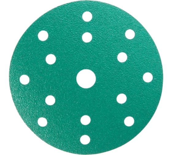 Изображение товара Диск шлифовальный Green Film на пленочной основе 15 отверстий, 150 мм, Р1500, 5 шт Abraforce 181339