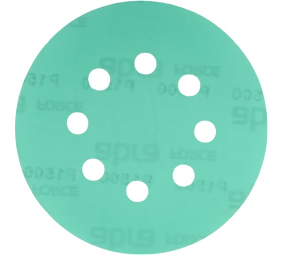 Изображение товара Диск шлифовальный Green Film на пленочной основе 8 отверстий, 125 мм, Р1500, 5 шт Abraforce 181304