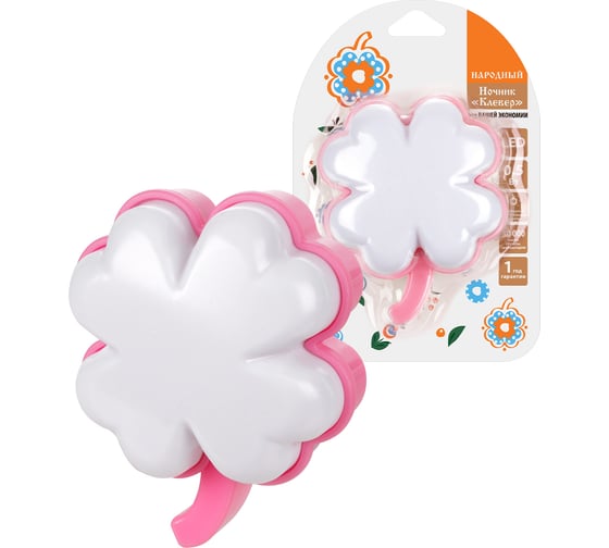 Изображение товара Ночник TDM ELECTRIC "Клевер" с датчиком освещенности, 0,5 Вт, розовый, 220 В Народный SQ0357-0069