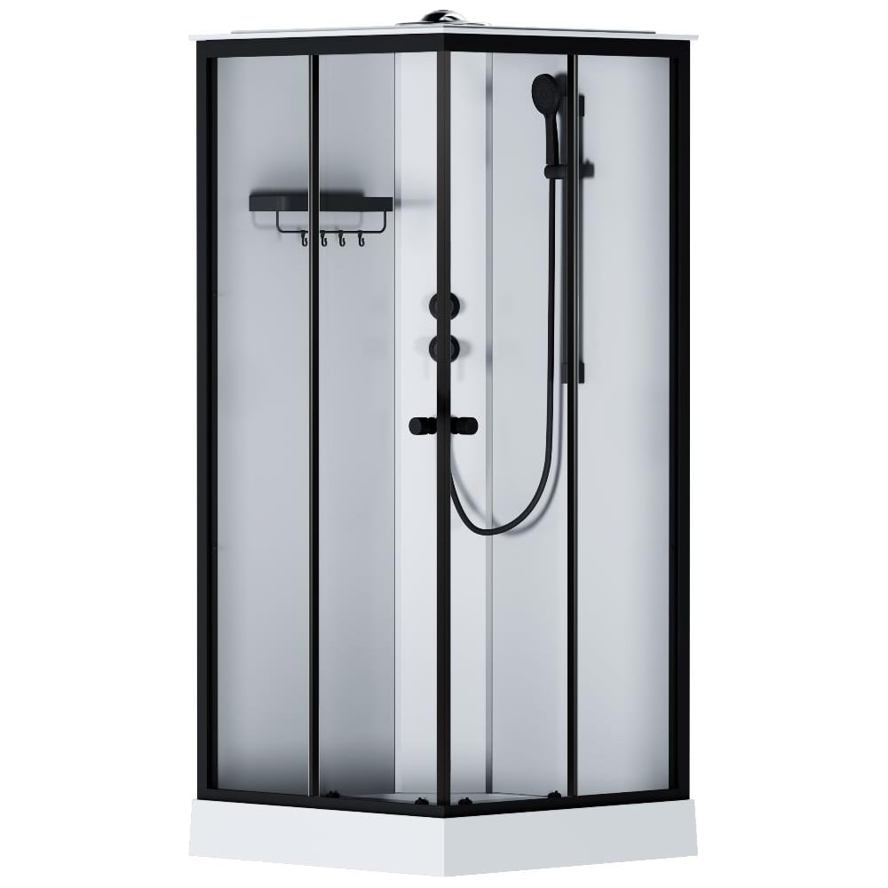 Изображение товара Душевая кабина AM.PM X-Joy Square 90x90 черный профиль стекло прозрачное Изображение товара Душевая кабина AM.PM X-Joy Square 90x90 черный профиль стекло прозрачное