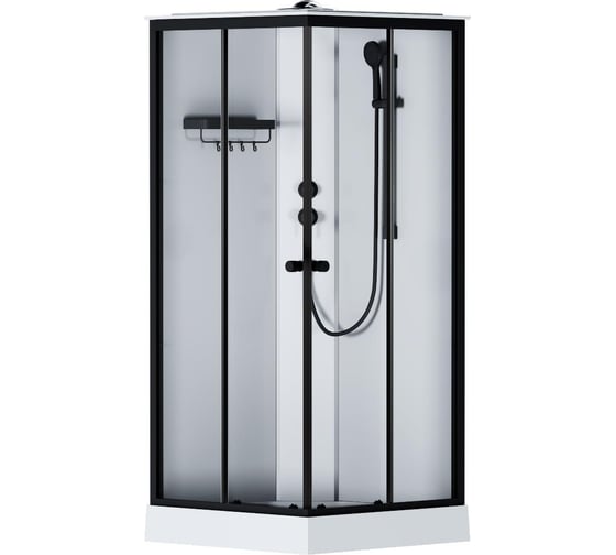 Изображение товара Душевая кабина AM.PM X-Joy Square 90x90, профиль матовый черный, стекло прозрачное W94C-403-090BT