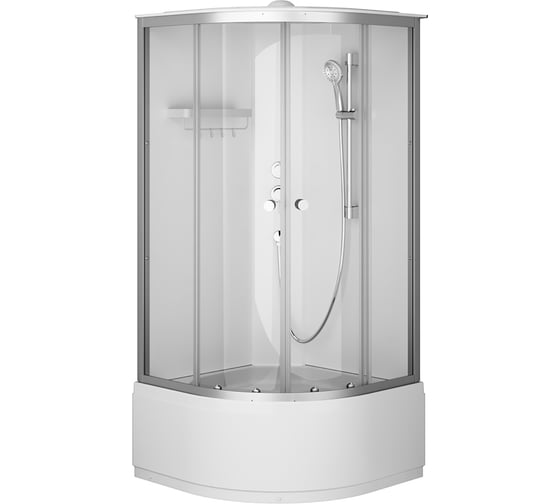 Изображение товара Душевая кабина AM.PM X-Joy Deep 90x90, 1/4 круга, профиль матовый хром, стекло прозрачное W94C-401A-090MT
