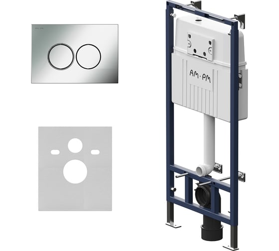 Изображение товара Инсталляция для подвесного унитаза AM.PM MasterFit с клавишей ProC L, хром глянцевый I012710.0151