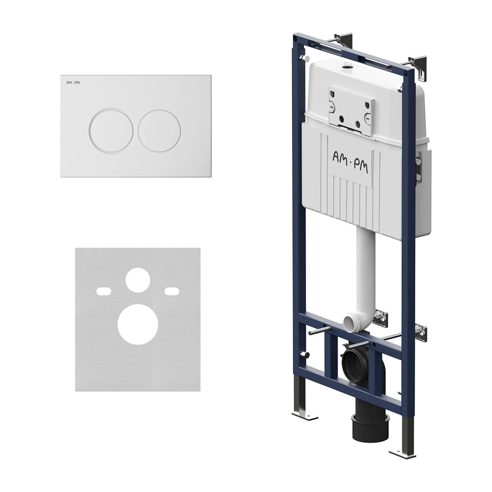 Изображение товара Инсталляция для подвесного унитаза AM.PM MasterFit с клавишей ProC L белая