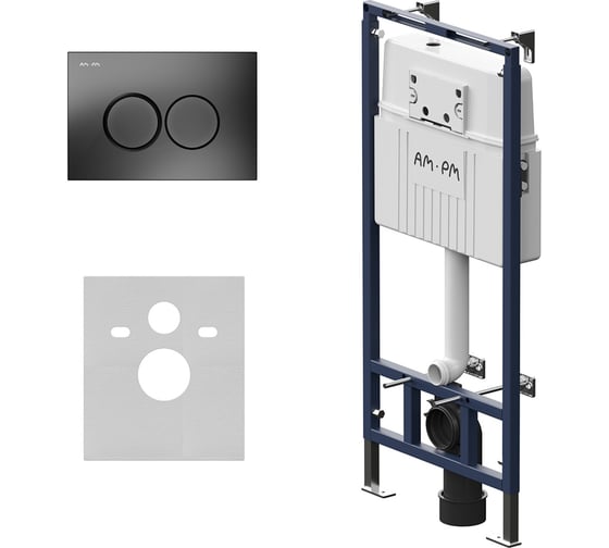 Изображение товара Инсталляция для подвесного унитаза AM.PM MasterFit с клавишей ProC L, матовый черный I012710.0138