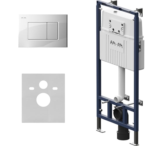 Изображение товара Инсталляция для подвесного унитаза AM.PM MasterFit с клавишей ProC S, белый глянцевый I012710.0201