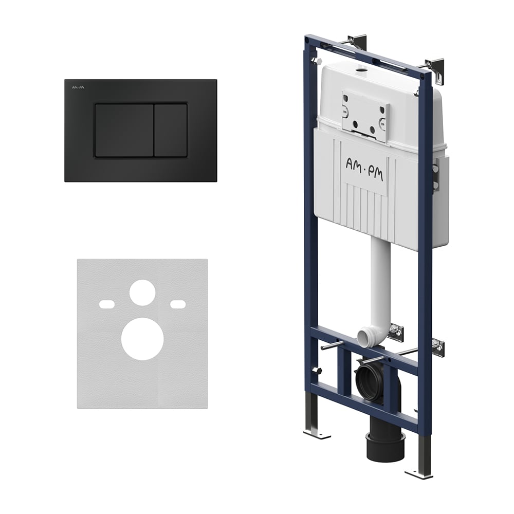 Изображение товара Инсталляция для подвесного унитаза AM.PM MasterFit с клавишей ProC S матовый черный