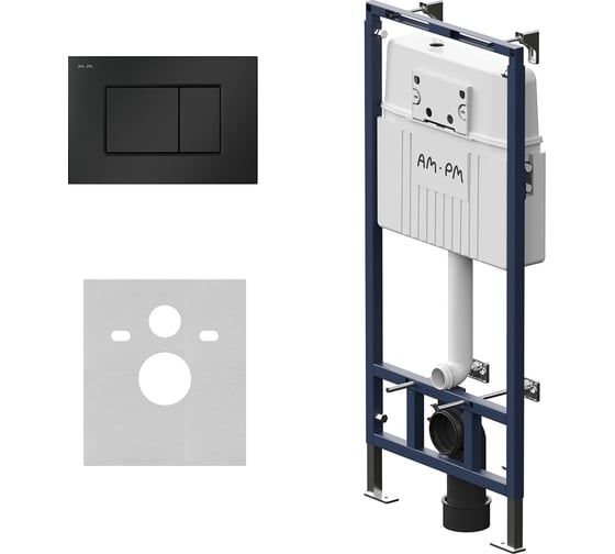 Изображение товара Инсталляция для подвесного унитаза AM.PM MasterFit с клавишей ProC S, матовый черный I012710.0238