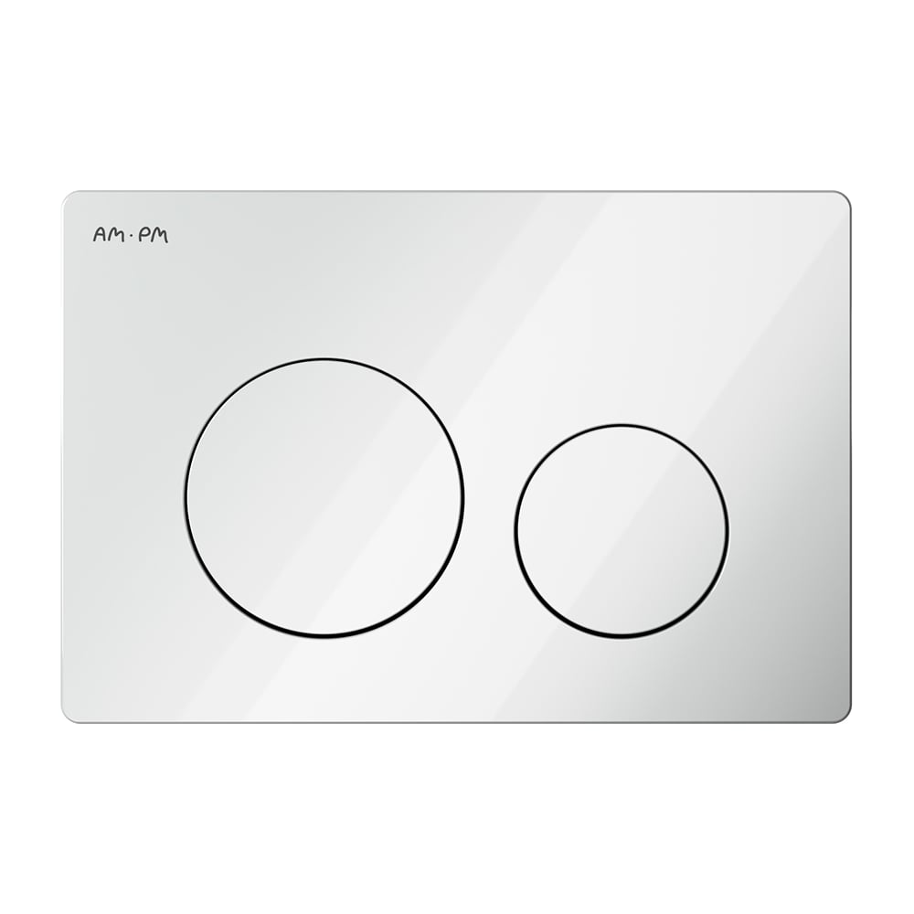 Изображение товара Клавиша для инсталляции AM.PM PrimeFit L глянцевый белый пластиковая двухрежимная