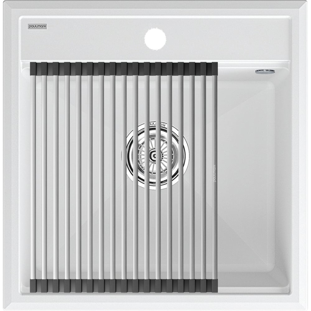 Изображение товара Мойка Paulmark STEPIA 50 врезная из кварцевого композита с сифоном, белая