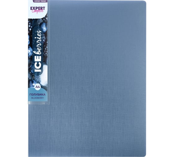 Изображение товара Папка на 2 О-кольцах Expert Complete A4, 700 мкм, 25 мм, 1 шт., диаметр 20 мм, Trend ICEberries, голубика EC211320071 709189