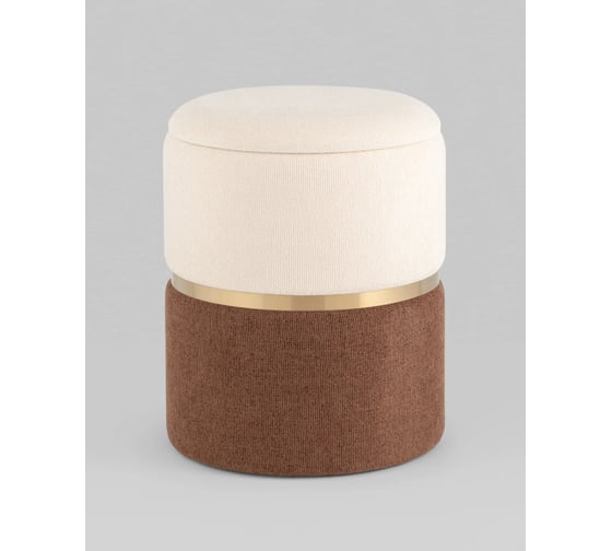 Изображение товара Пуф Стул Груп Кэрри с ящиком, шенилл коричневый, золото 19A060CHHG HT2303-02-06