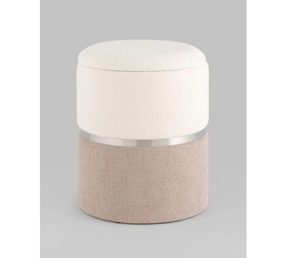 Изображение товара Пуф Стул Груп Кэрри с ящиком, шенилл серый, серебро 19A060CHHS HT2303-01-04