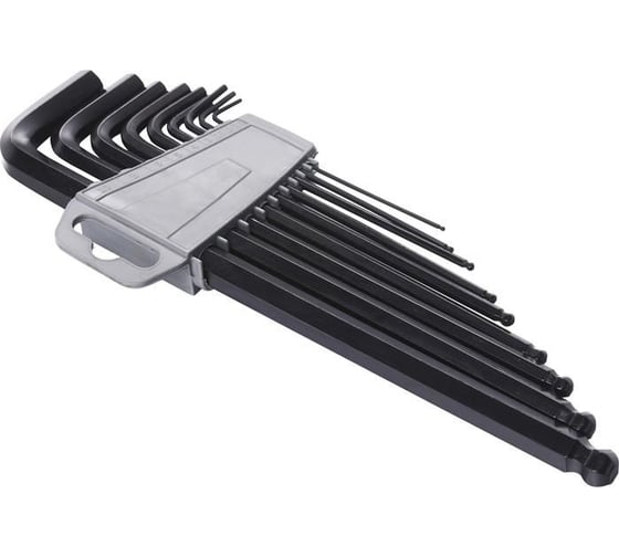 Изображение товара Набор шестигранников с длинной ручкой KENLI KL-9704 1.5, 2, 2.5, 3, 4, 5, 6, 8, 10, шаровые головки, Cr-V HQ-0016062