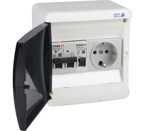 Изображение товара Щит распределительный ООО "Центр Энергии" НКУ ЩР25А UNK-06 (1x2С25, 1x1С16, розетка) 00-00005234