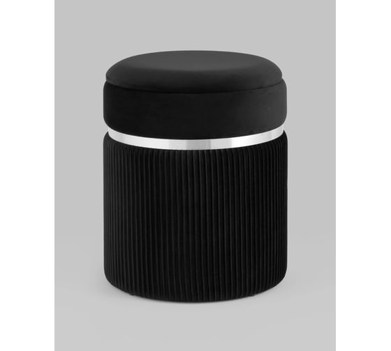 Изображение товара Пуф Стул Груп Миранда с ящиком, серебро, велюр черный 19B352VA-8167-70