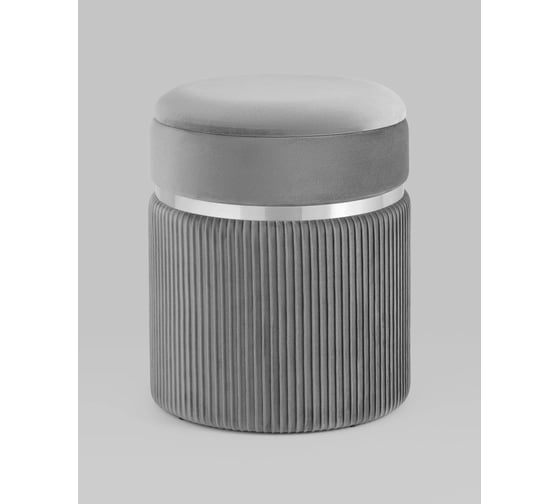 Изображение товара Пуф Стул Груп Миранда с ящиком, серебро, велюр серый 19B352VA-8167-54