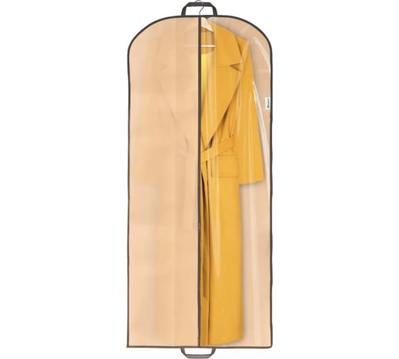 Изображение товара Чехол для одежды PATERRA с молнией, прозрачным окном, ручками, 61x137 см, нетканый материал, ПВХ 402-936