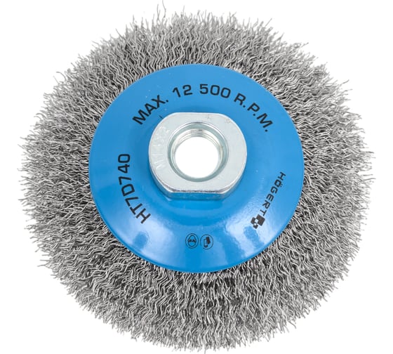 Изображение товара Корщетка дисковая нержавеющая сталь с резьбой М14, 100 мм HOEGERT TECHNIK HT7D740