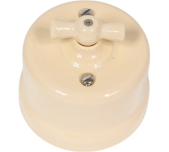 Изображение товара Выключатель 2 клавишный Bironi керамика, цвет песочное золото B1-202-04