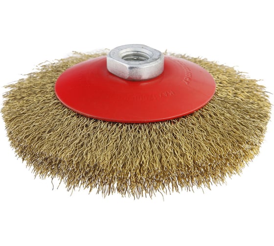Изображение товара Кордщетка радиальная Flex 207-107 (115 мм; M14; гофрированная латунированная проволока) для УШМ HAMMER 32439