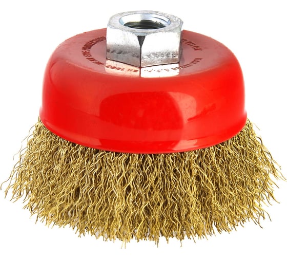 Изображение товара Кордщетка чашеобразная Flex 207-103 (85 мм; M14; гофрированная латунированная проволока) для УШМ HAMMER 32435