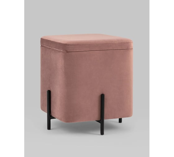 Изображение товара Пуф Стул Груп Грейс с ящиком для хранения, велюр, квадрат, пыльно-розовый vd-grays-kv-b15
