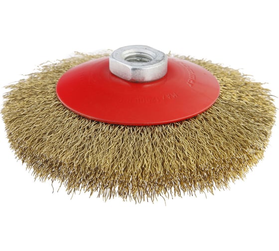 Изображение товара Кордщетка радиальная Flex 207-108 (125 мм; M14; гофрированная латунированная проволока) для УШМ HAMMER 32440