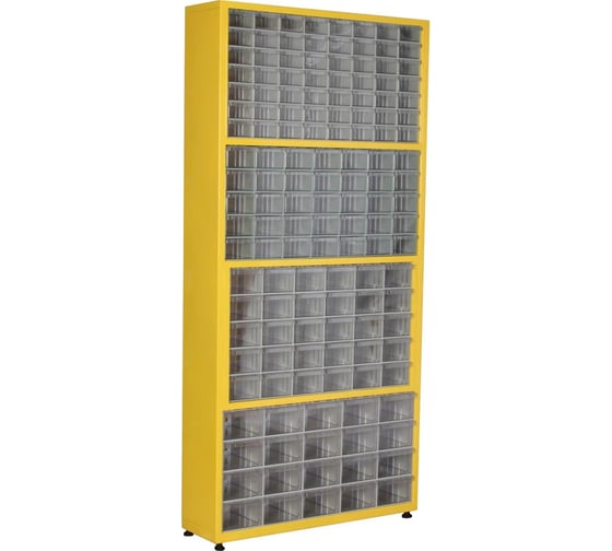 Изображение товара Шкаф Sembol Plastik TMD7 желтый, комплект/141 ящик, 920x235x1960 мм 20151