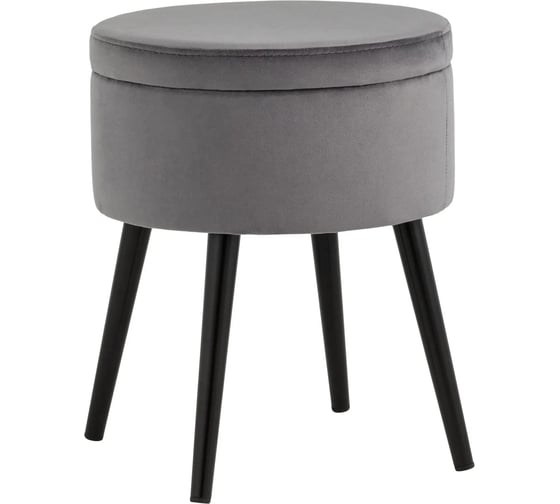 Изображение товара Пуф Стул Груп Клайс с ящиком для хранения, велюр серый vd-clays-b27