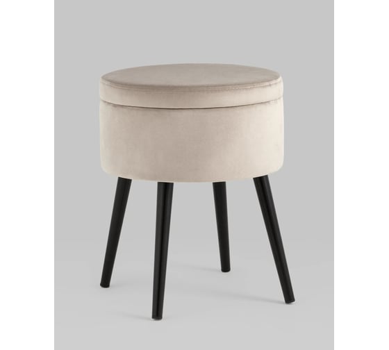 Изображение товара Пуф Стул Груп Клайс с ящиком для хранения, велюр светло-серый vd-clays-b25