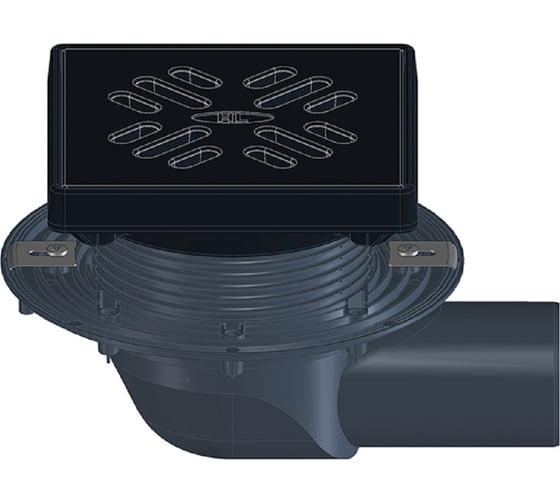 Изображение товара Трап для балконов и террас с чугунной решеткой, с горизонтальным выпуском DN75 HL 5100TG