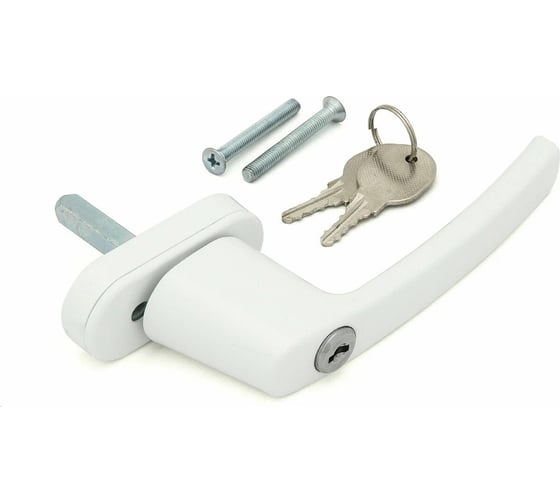 Изображение товара Ручка оконная DORF алюм., 4-х поз., с ключом, 35 мм штифт, белая RSK1/УП