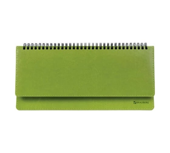 Изображение товара Недатированный планинг BRAUBERG Rainbow 305x140 мм, кожзам, зеленый 111702