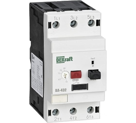 Изображение товара Автоматический выключатель DEKraft для защиты двигателя ВА-432, 3 Р, 56-80 А, 35 кА 21242DEK