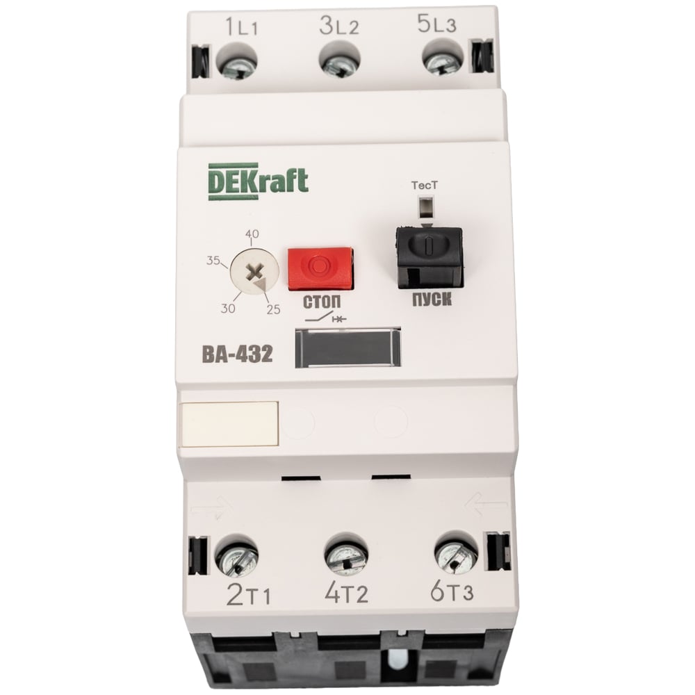 Изображение товара Выключатель автоматический DEKraft для защиты двигателя 3п 25-40А 30кА ВА-432 21240DEK