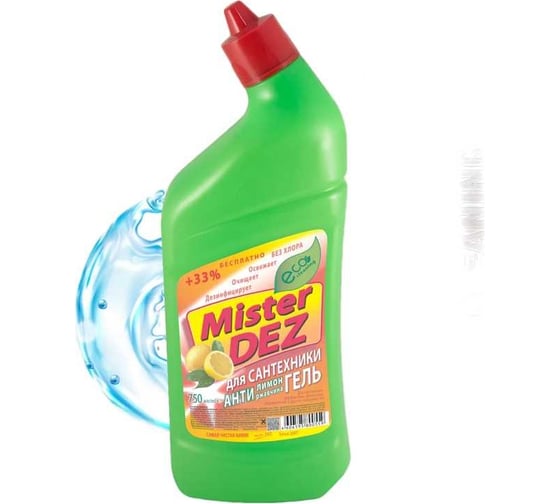 Изображение товара Гель для сантехники Mister Dez Eco-Cleaning Лимон - чистящее средство для ванной и унитаза, без хлора, 750мл 100