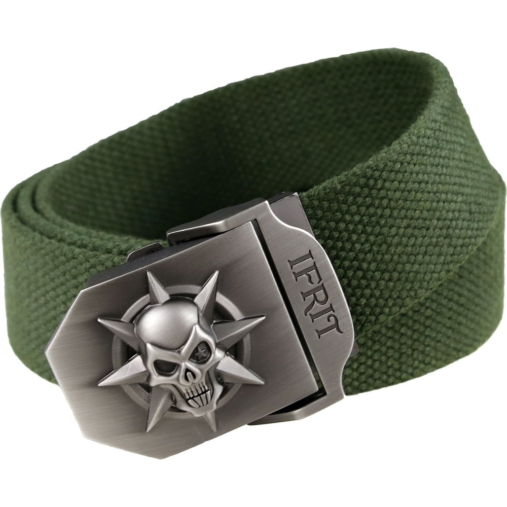 Изображение товара Ремень Ifrit Skull Danger из полипропилена и алюминиевого сплава хаки 1400 мм