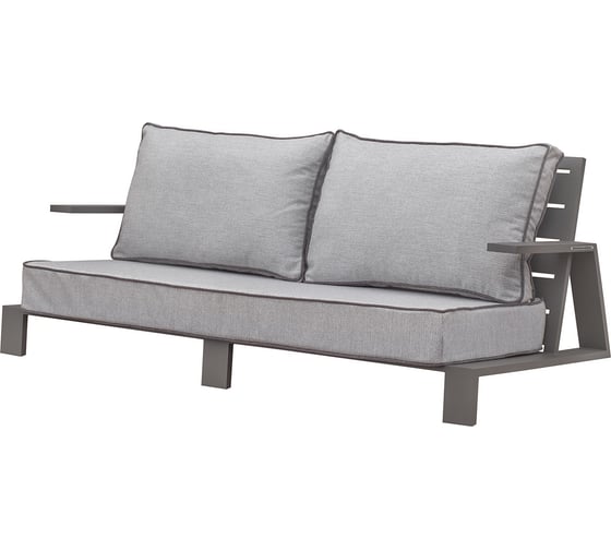Изображение товара Диван уличный GreenWeen KORFU каркас алюминий, цвет LAVA, подушки рогожка, цвет JASPER GREY, 1880x940x680 мм GW-AL-KORFU-SOFA-LAVA