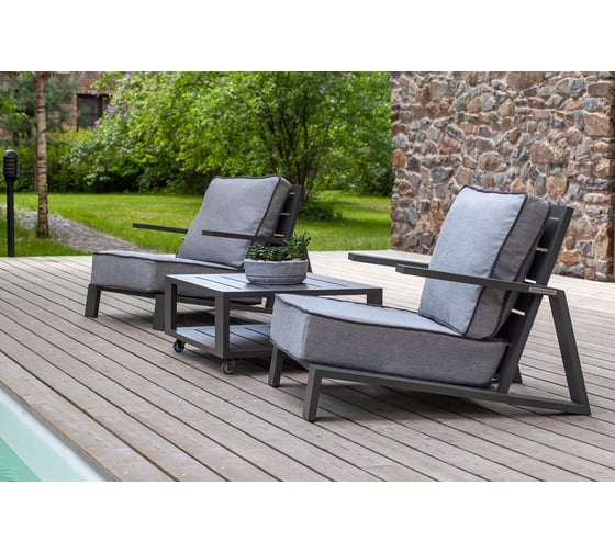 Изображение товара Набор садовой мебели GreenWeen KORFU S2 цвет LAVA, 3 предмета: 2 кресла, столик GW-AL-KORFU-LAVA-S2