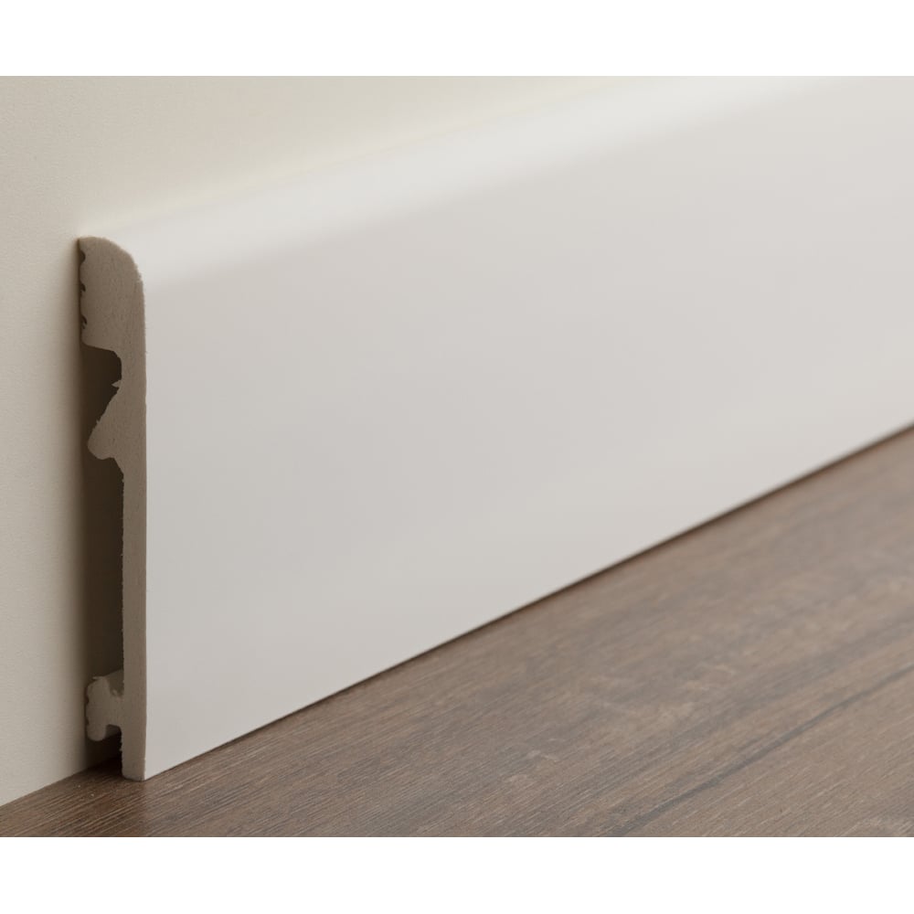 Изображение товара Плинтус UHD POLYMER 1 UHD 11/100C 100x14x2000 Белый под покраску