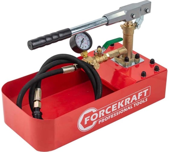 Изображение товара Насос ручной проверочный с манометром Forcekraft и шлангом 1м FK-HS-HP02(58960)