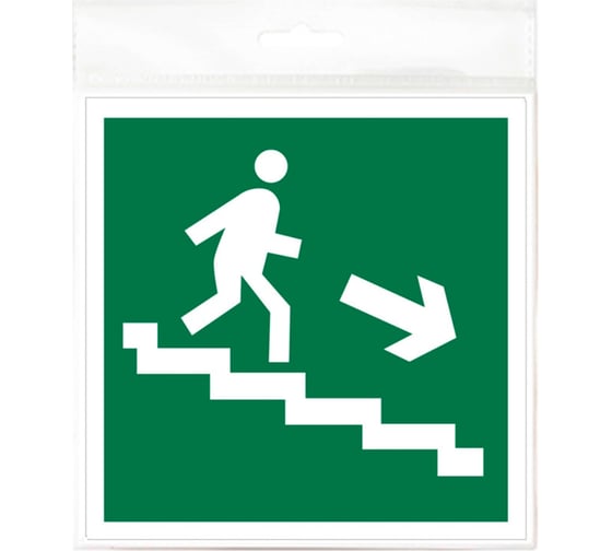 Изображение товара Контур Лайн Табличка Выход направо вниз 200x200 10FC4001