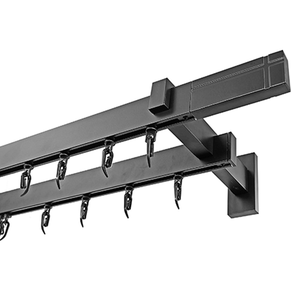 Изображение товара Карниз для штор двухрядный Хай Тек, Кросс, черный, 200 см арт. Эскар 4214200