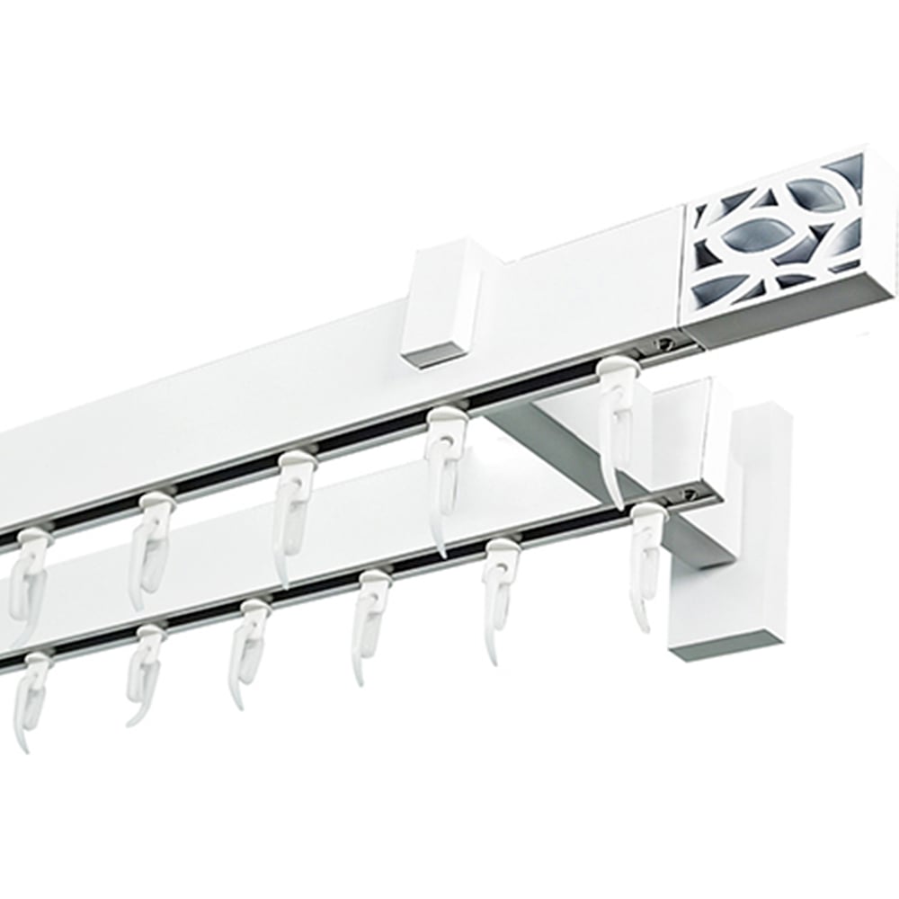 Изображение товара Двухрядный карниз для штор Хай Тек Твист белый 200 см Эскар