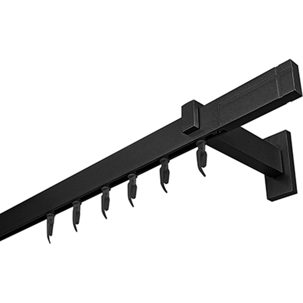 Изображение товара Карниз для штор однорядный Хай Тек Кросс 300 см профильный черный Эскар