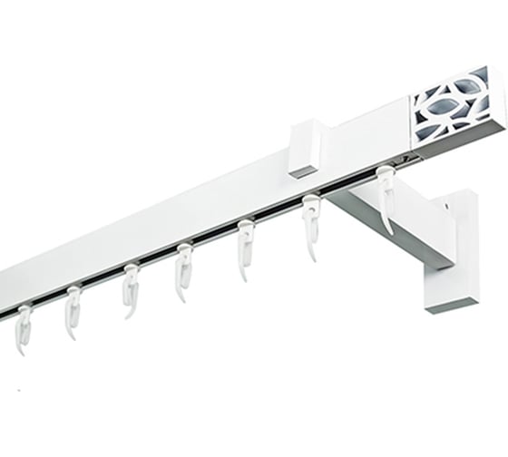 Изображение товара Карниз для штор однорядный Хай Тек, Твист, белый, 200 см арт. Эскар 4115200