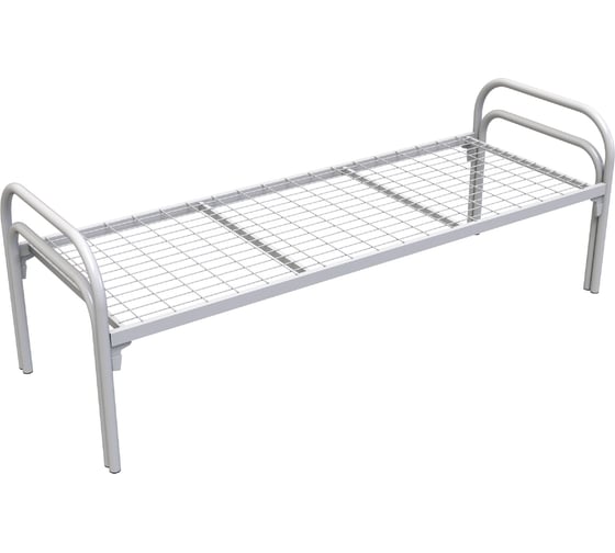 Изображение товара Кровать металлическая одноярусная РегЛайн 1900x800 мм, 2 усиления, сетка 100x50 мм МКР-40-1